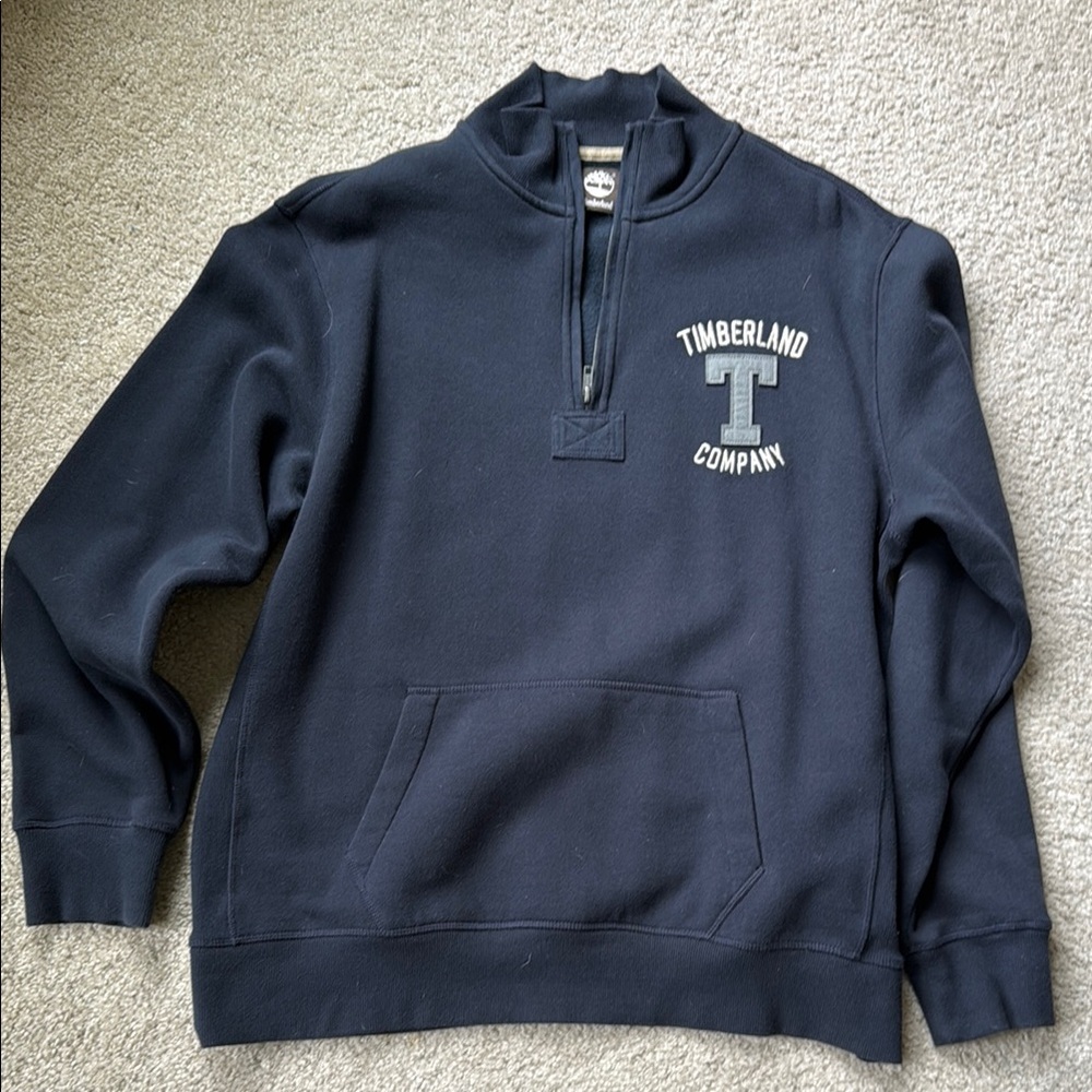 Timberland Black Zip Up Sweater Classic Casual Design